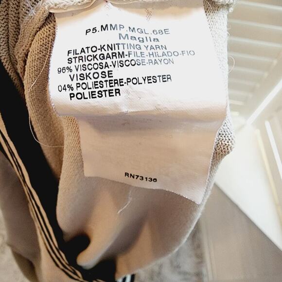 MAXMARA BLACK/CREAM MAGILA V NECK SWEATER SIZE LARGE - Picture 5 of 8